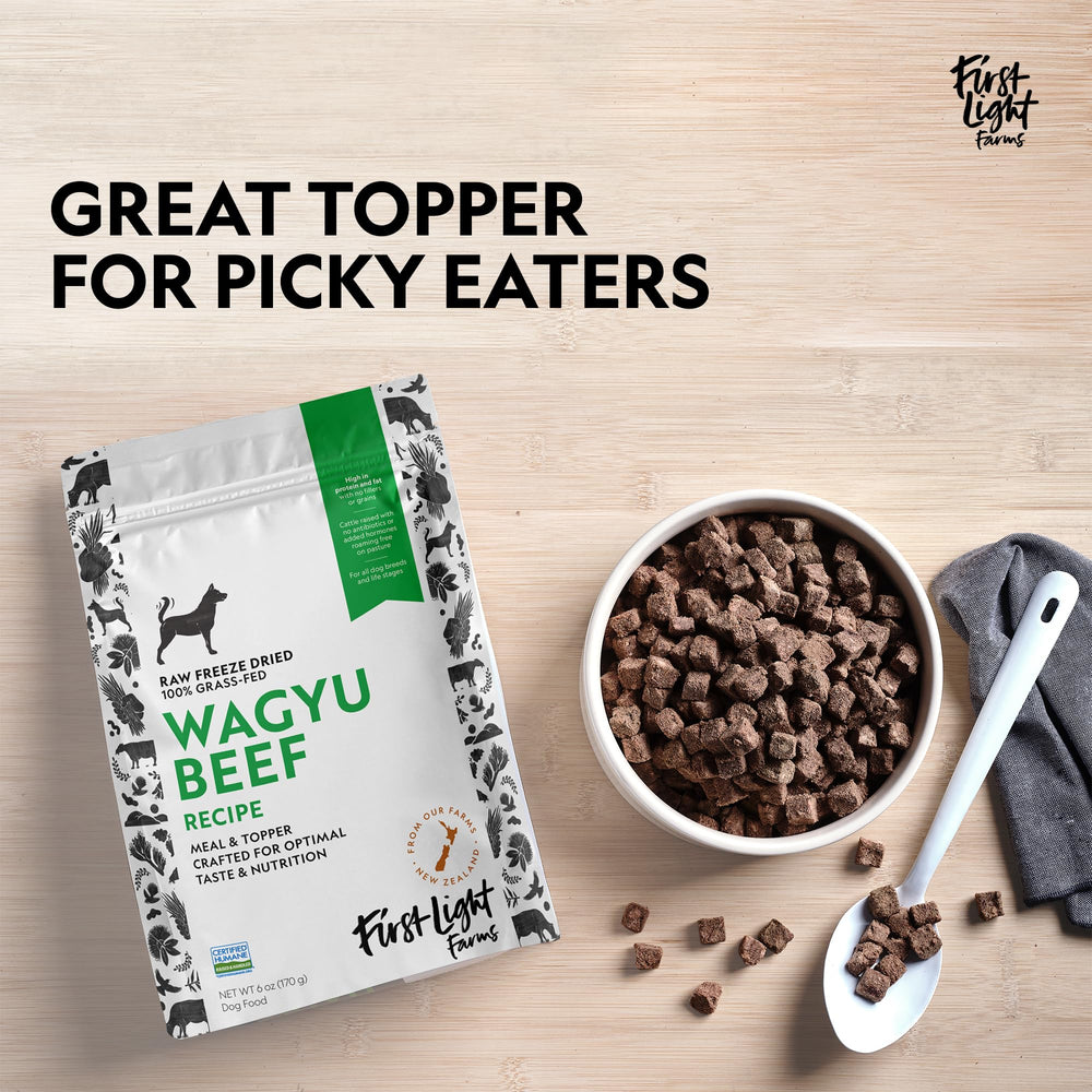 First Light Wagyu sin granos, complemento ideal para dietas sensibles.