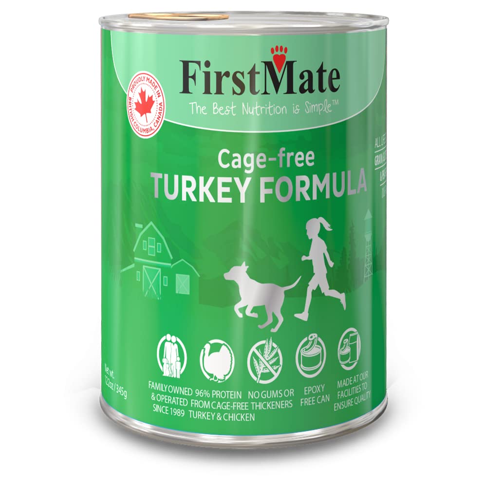 FirstMate lata pavo sin granos para perro, apoyo a la digestión suave