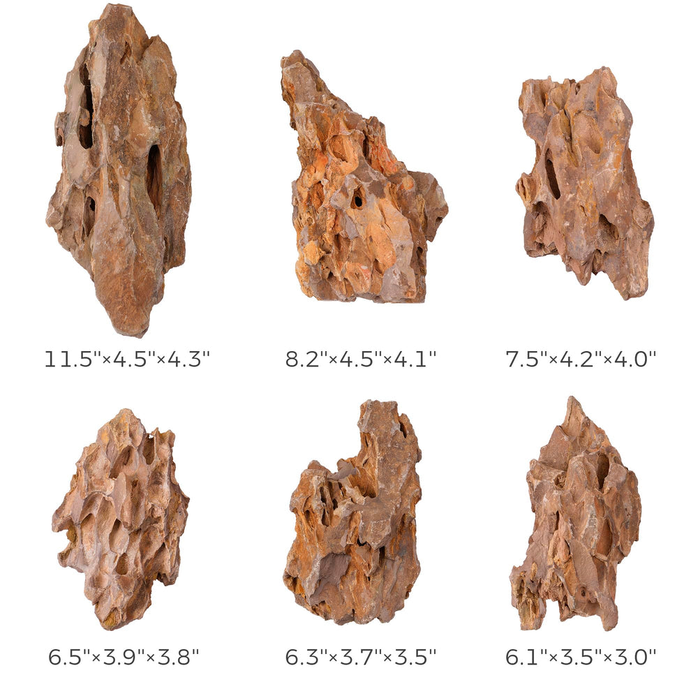 FISCAPE piedra dragón acuario porosa para anclaje de plantas y filtración biológica.