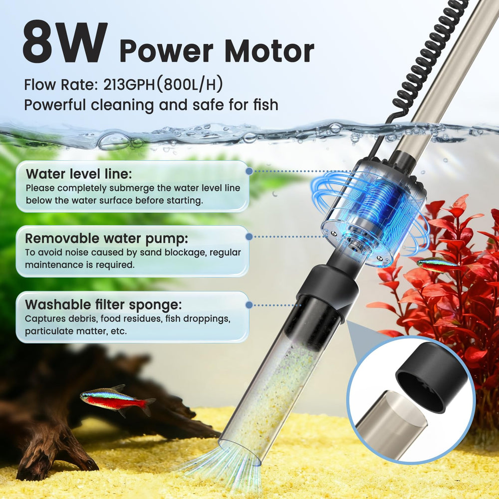 fishkeeper cambio de agua automatico con cable de 5 pies para acuario