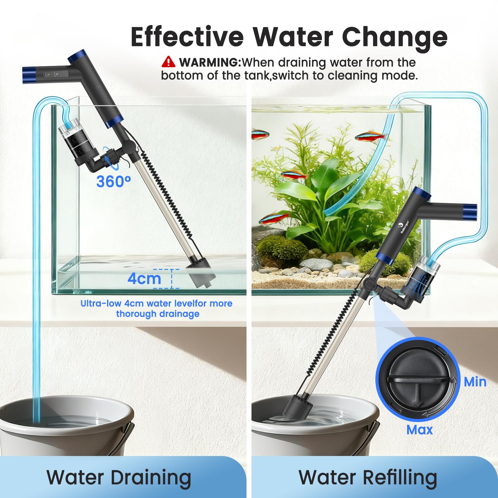 fishkeeper copa residuos con filtro esponja para mantener la bomba segura