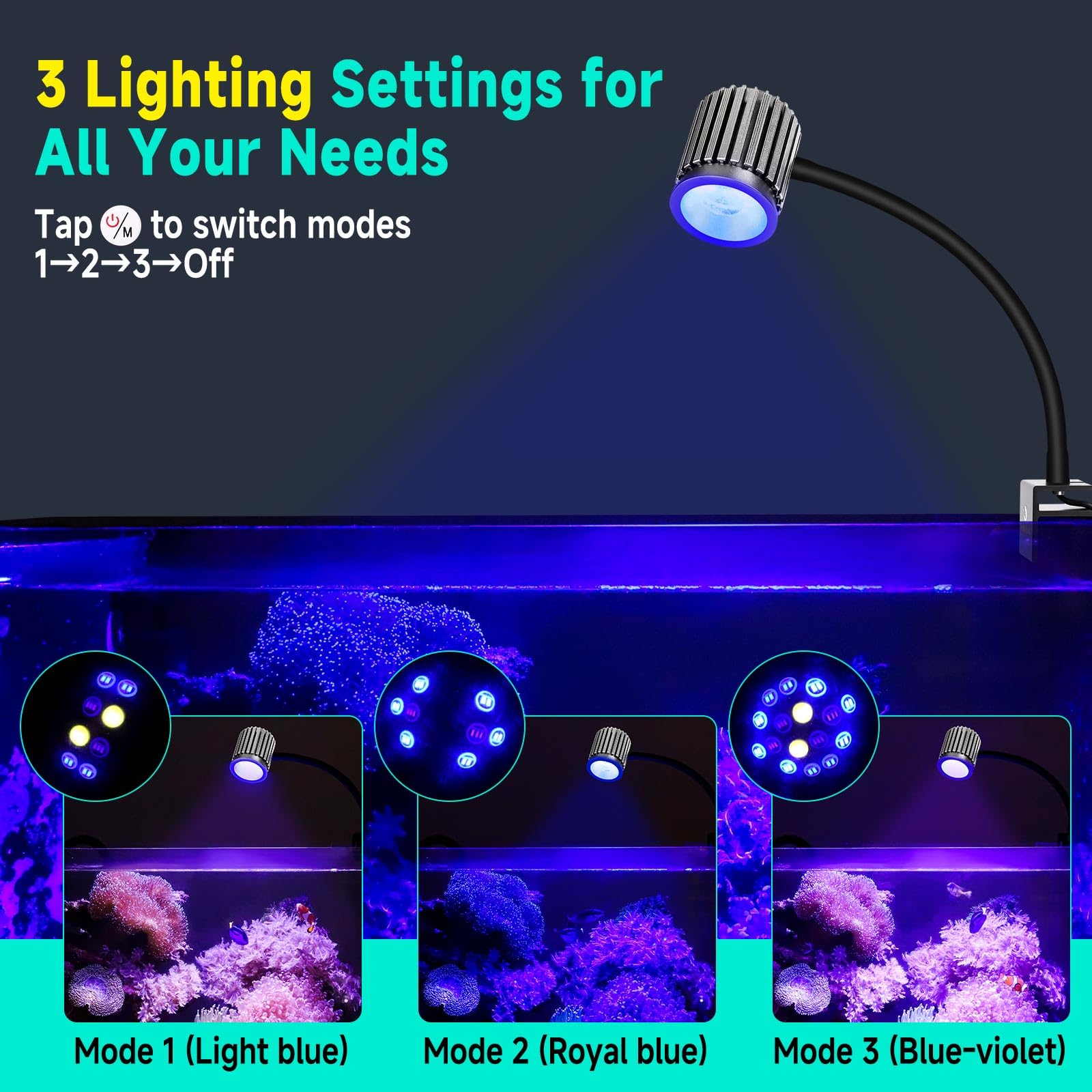 fishkeeper soporte giratorio 360° dirige la luz a cada rincón