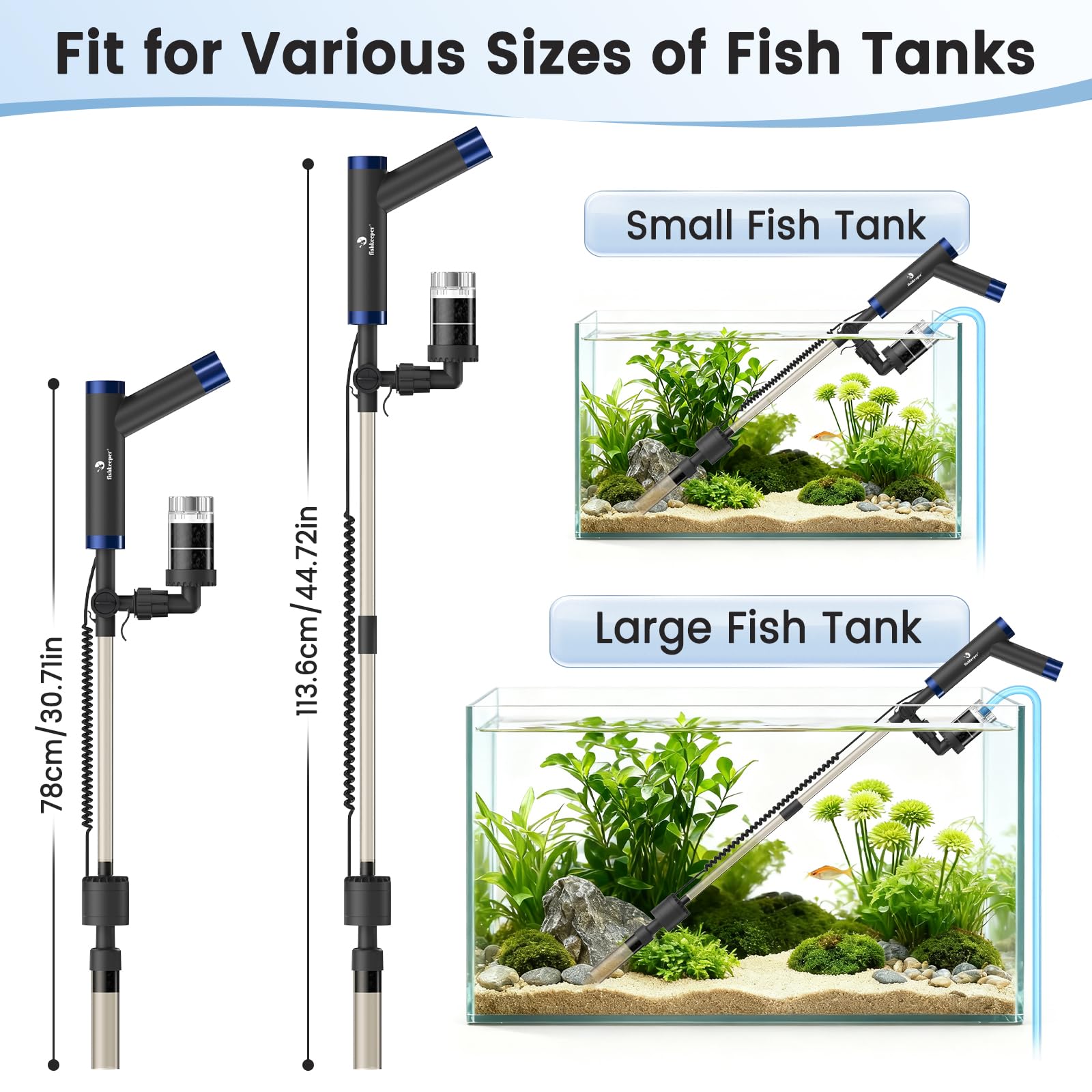 fishkeeper sistema de doble uso: modo inalambrico y plug-in para mayor flexibilidad