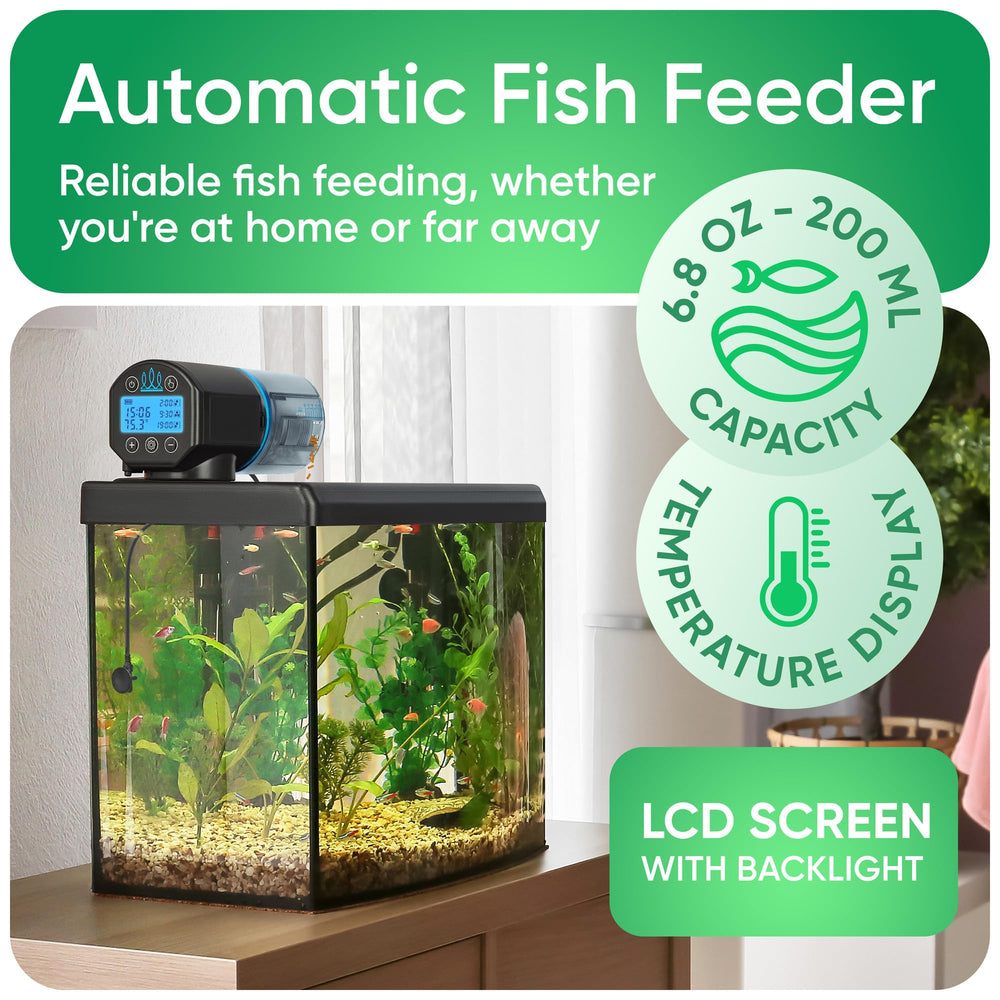 FISHNOSH termómetro digital muestra la temperatura del acuario con claridad.