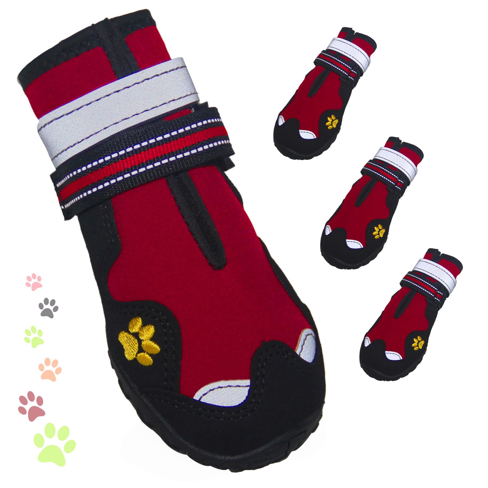FISHOAKY zapatos para perros con 360° antideslizante para ajuste seguro.