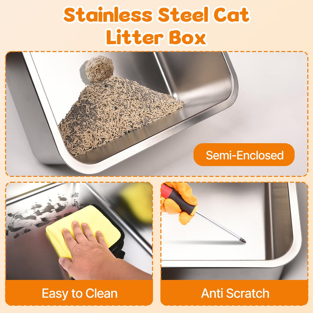 Fitrobust caja higiene gato acero inoxidable dos vias ofrece flexibilidad.