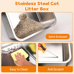 Fitrobust caja higiene gato acero inoxidable dos vias ofrece flexibilidad.