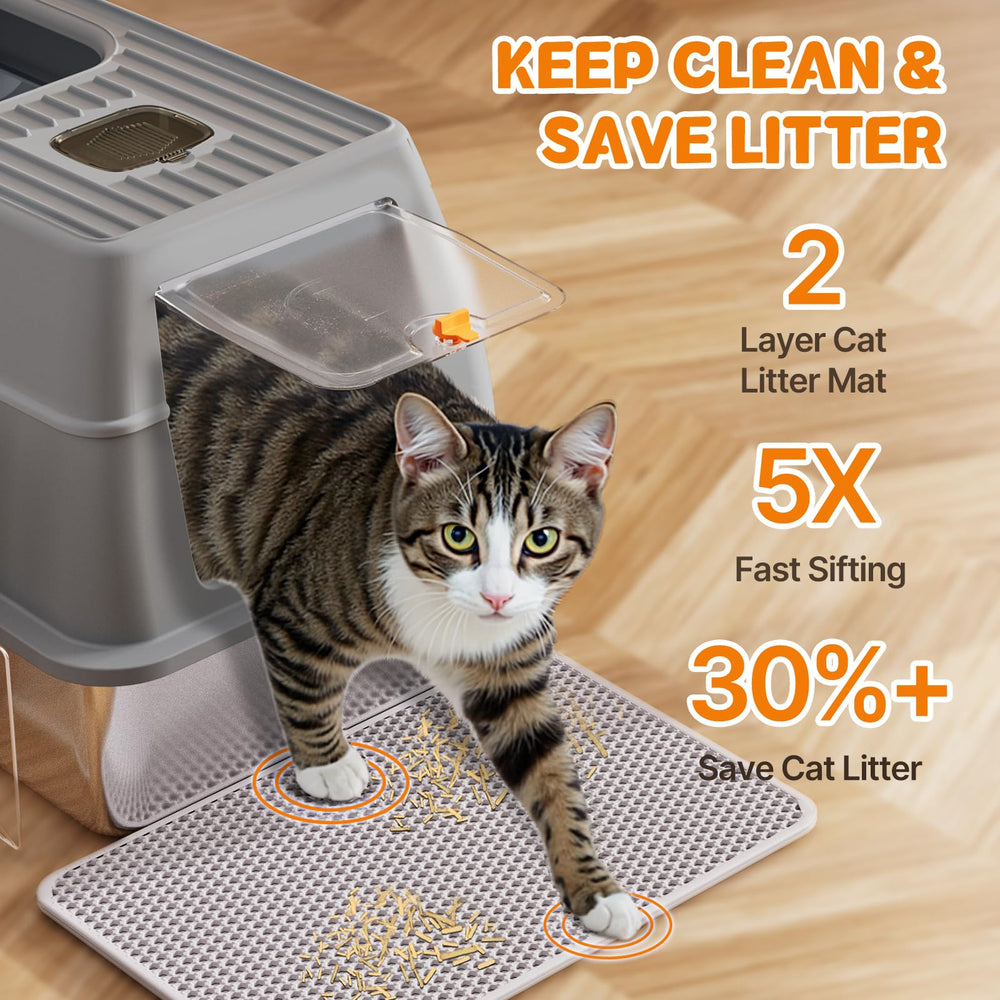 Fitrobust caja higiene gato alta capacidad 20L para gatos grandes.
