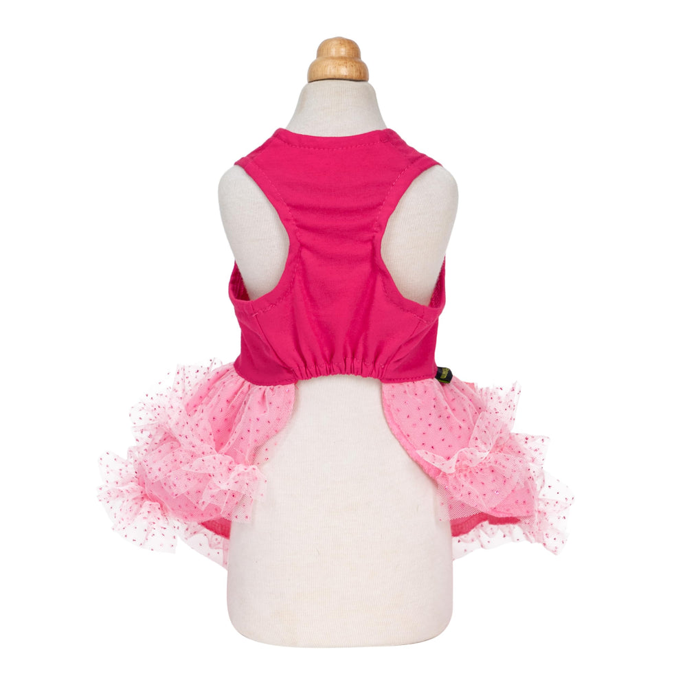 Fitwarm Barkday Queen: vista trasera para lucir el conjunto en sesiones de fotos.