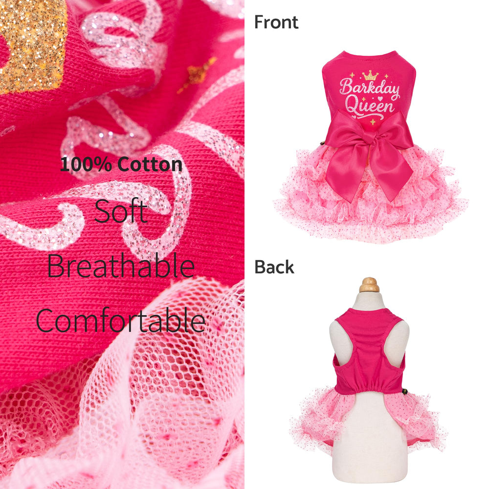 Fitwarm Barkday Queen: volantes de malla para un toque festivo y ligero.