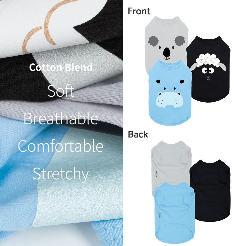 Camiseta blanca de Fitwarm para perro pequeño con animales divertidos, ligera.