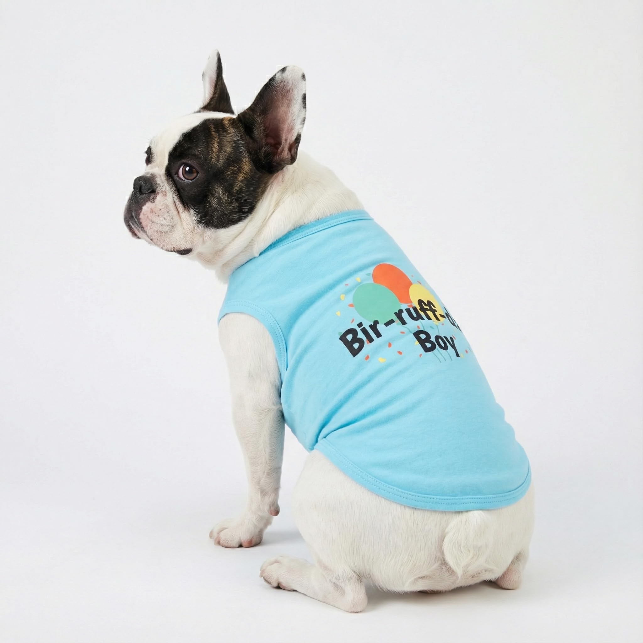 Camiseta Fitwarm con globos para cumpleaños para perro azul, perfecta para fiestas.