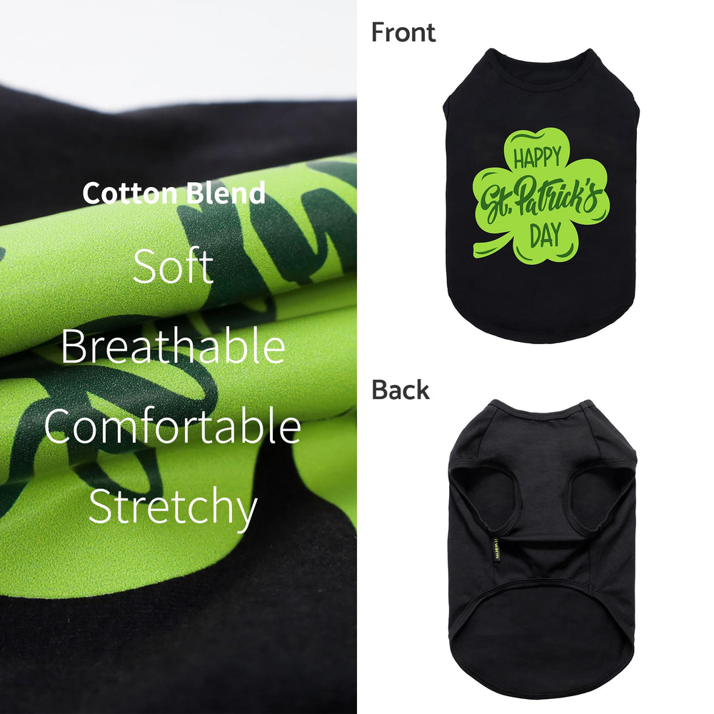 Detalle trébol verde en camiseta Fitwarm para San Patricio