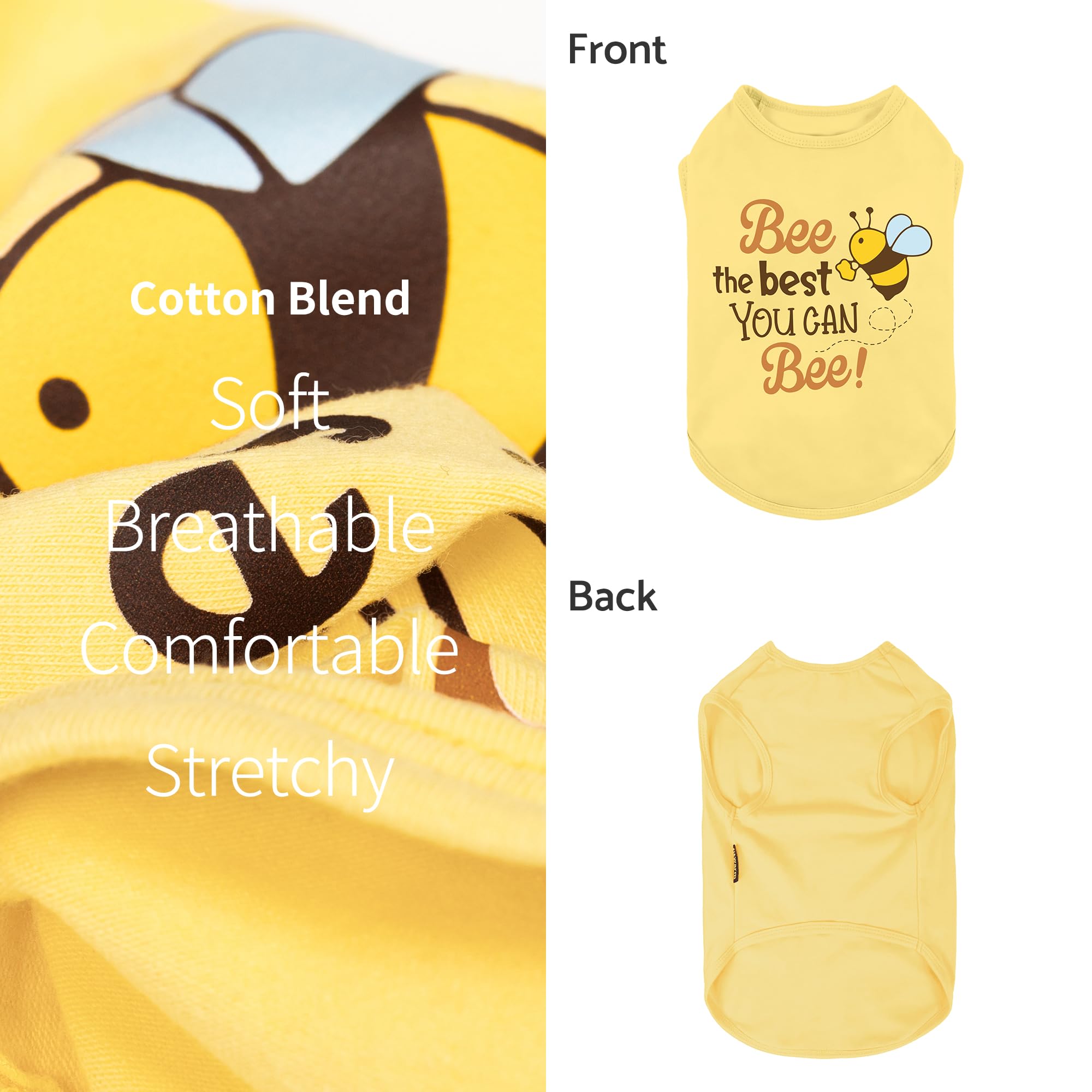 Fitwarm camiseta para perro con impresión de abeja sonriente, perfecta para sesiones fotográficas