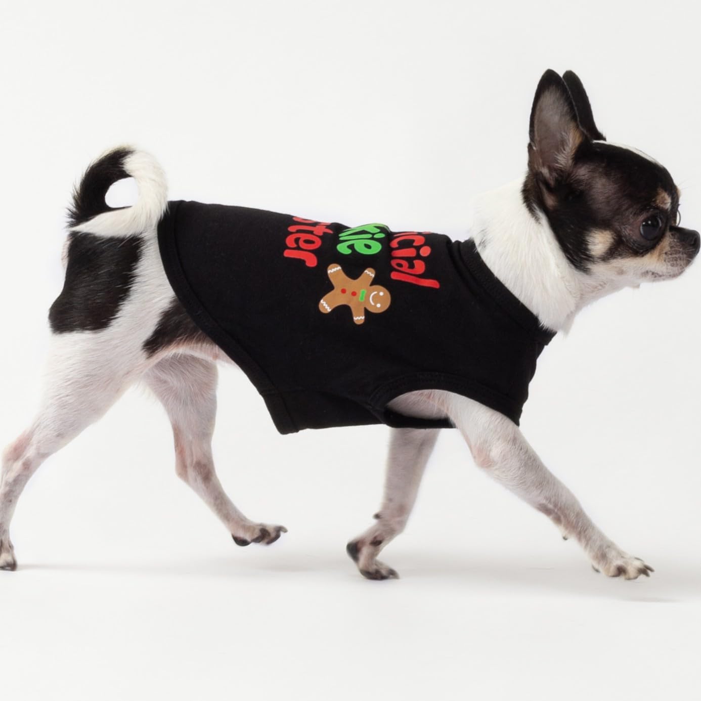 Fitwarm camiseta canina roja con diseño galleta para fotos festivas