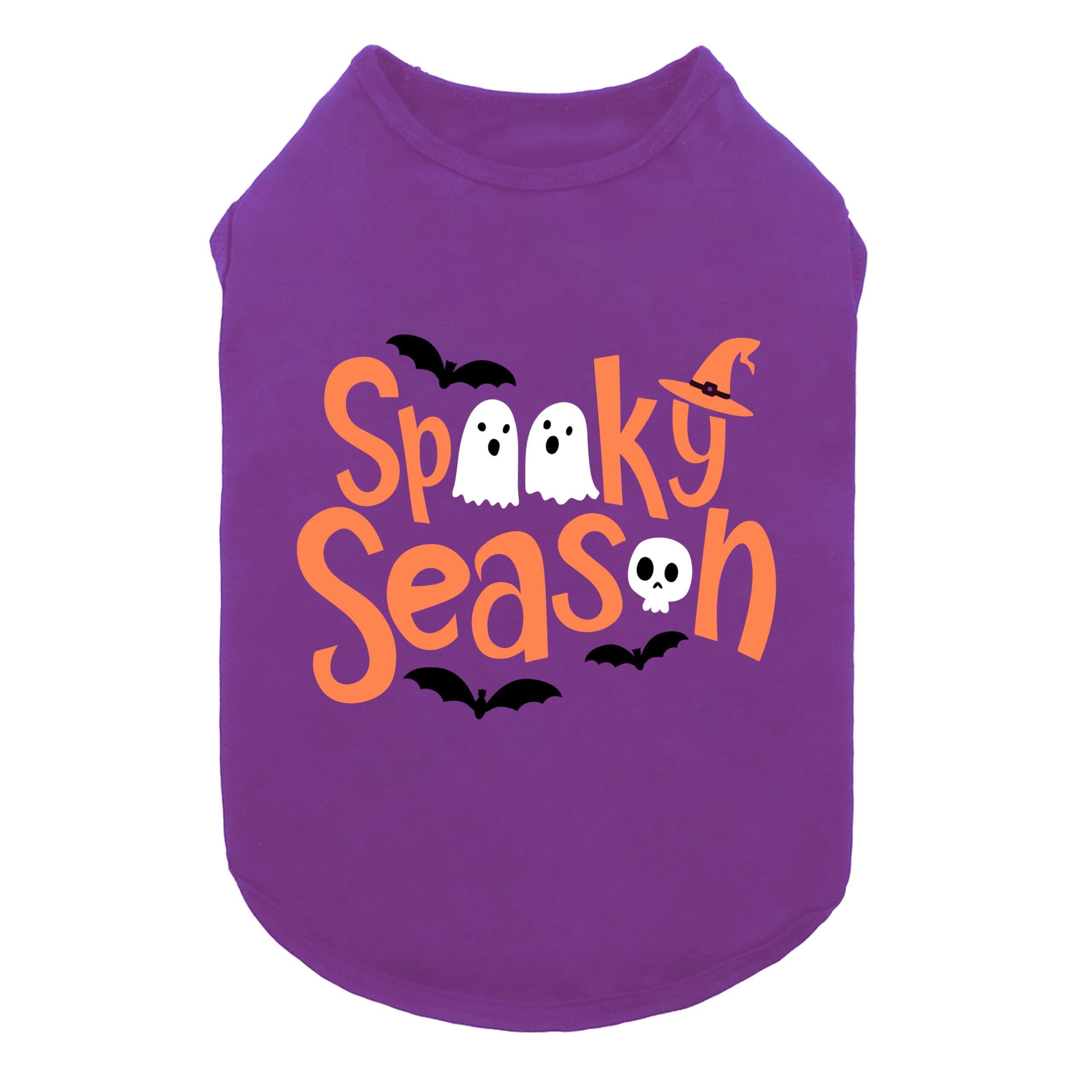 Fitwarm camiseta perro temporada espeluznante con fantasmas y murciélagos, ideal para Día de Brujas