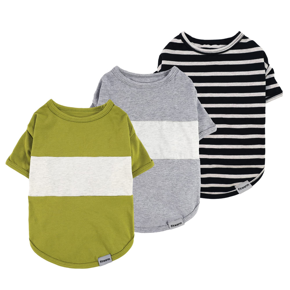 Fitwarm camisetas para perros con rayas en bloques de color, ideales para verano.
