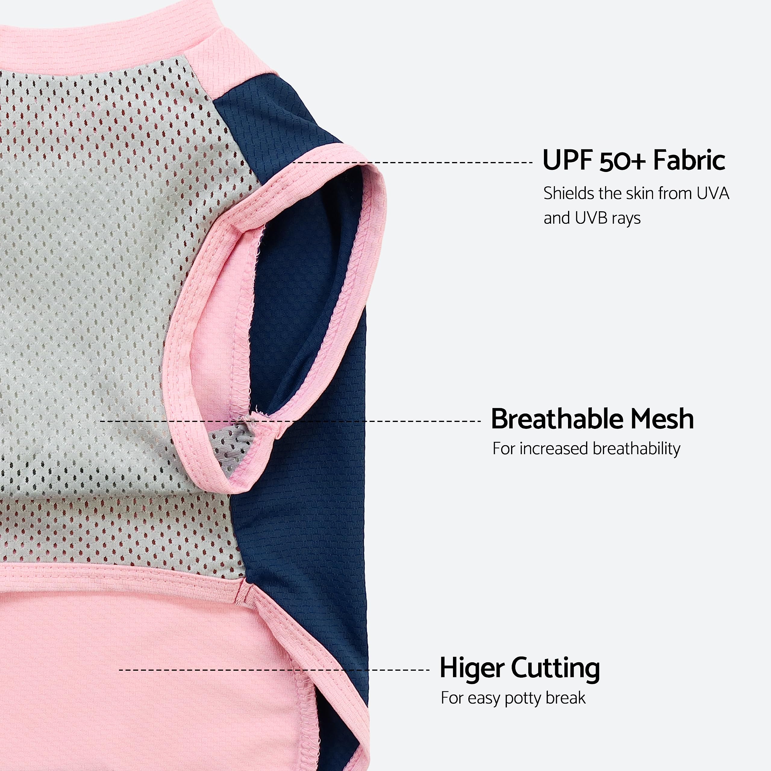 Fitwarm camiseta para perro, rosa mediana, tejido de secado rápido.