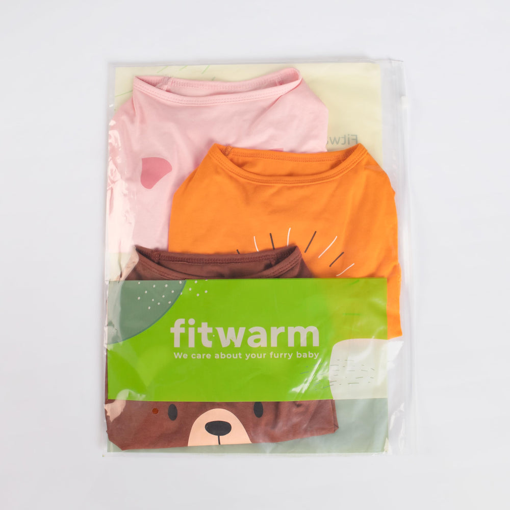 Conjunto de tres camisetas Fitwarm, caras divertidas.