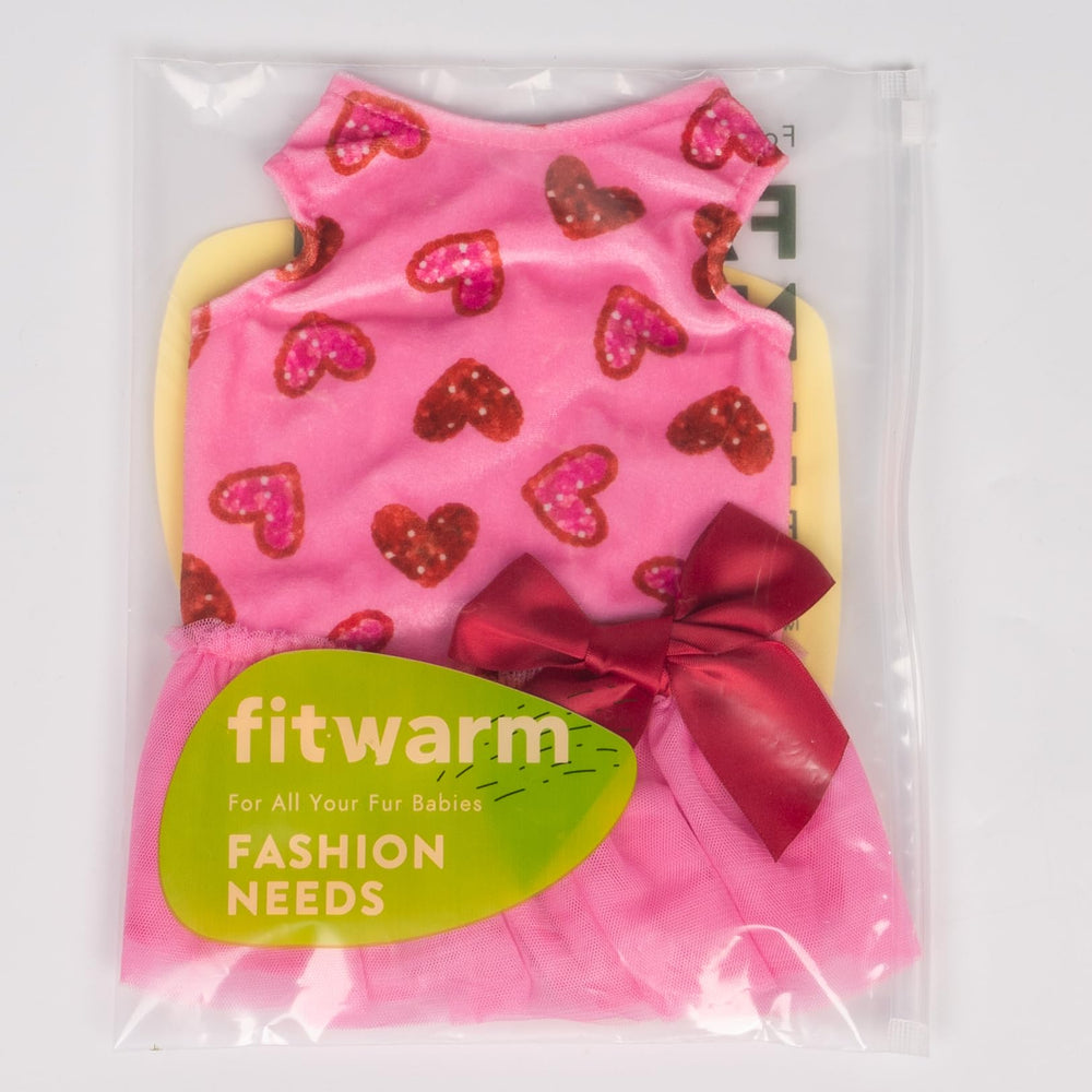 Fitwarm corazón doble detalles tul perrito para un toque romántico.