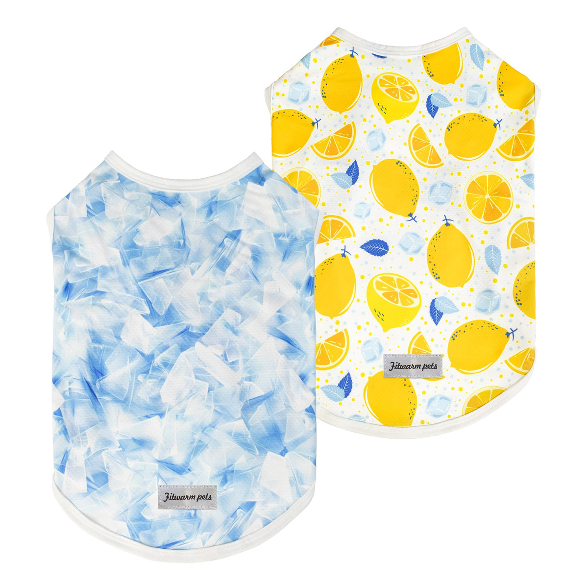 Fitwarm conjunto de dos camisas para perro con diseño limón-hielo, cómodo y ligero.