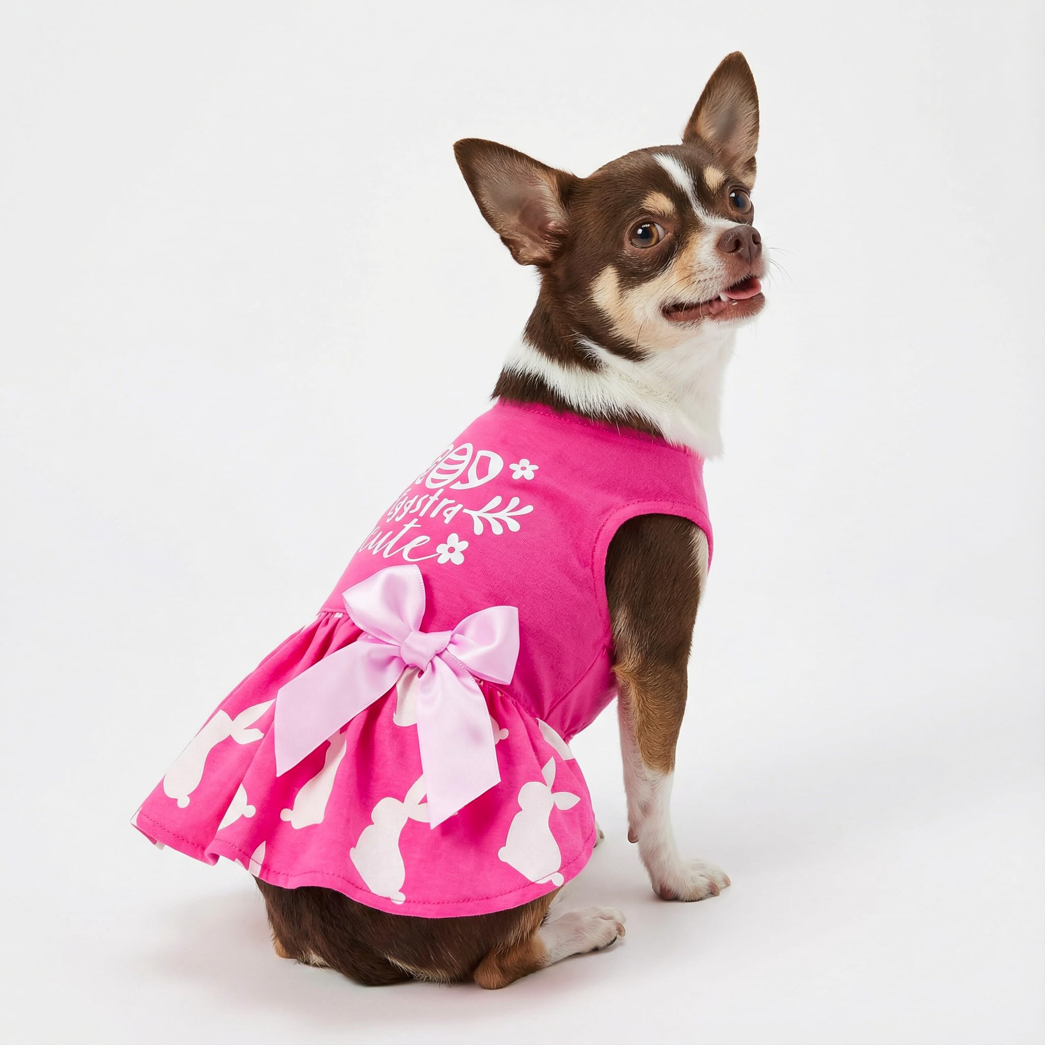 Fitwarm vestido suave de algodón para perro, Pascua, rosa, XS