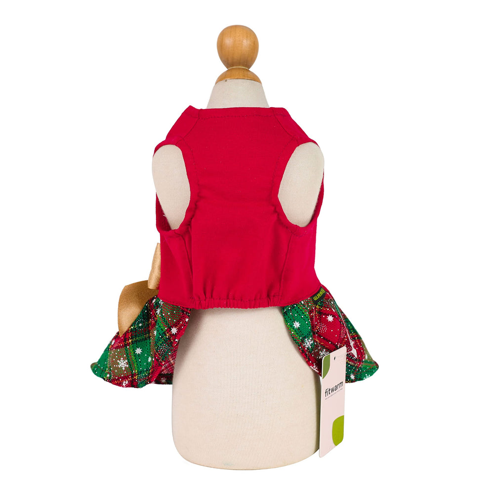 Fitwarm Merry Woofmas vestido navideño trasero, suave y cómodo para perro.
