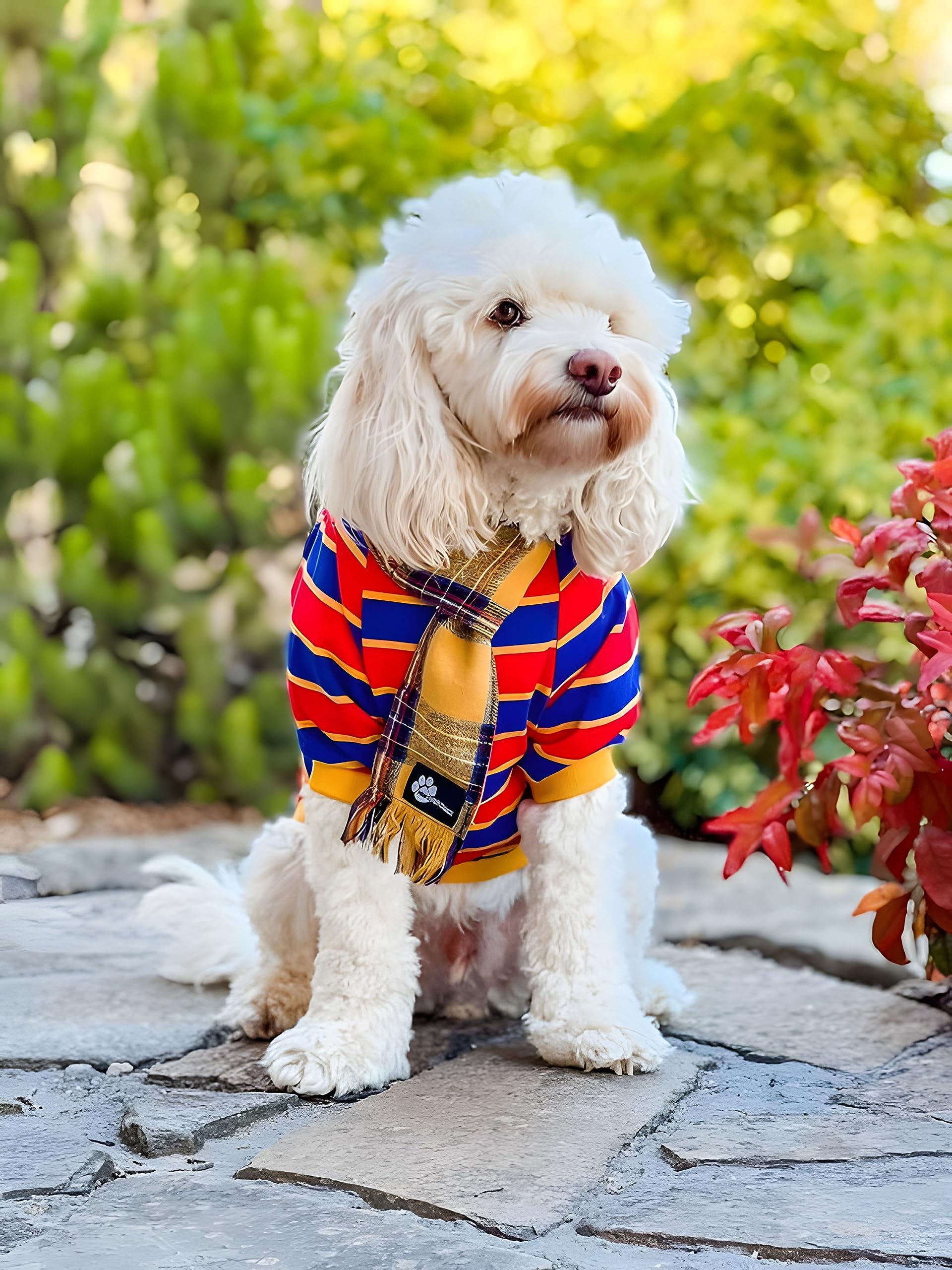 Fitwarm par de camisetas rayadas para perro, diseño clásico para salidas diarias.