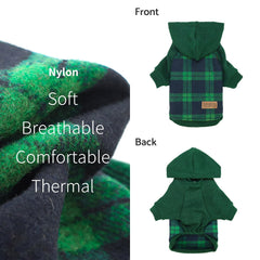 Fitwarm patrón tartán verde, prenda navideña para mascotas.