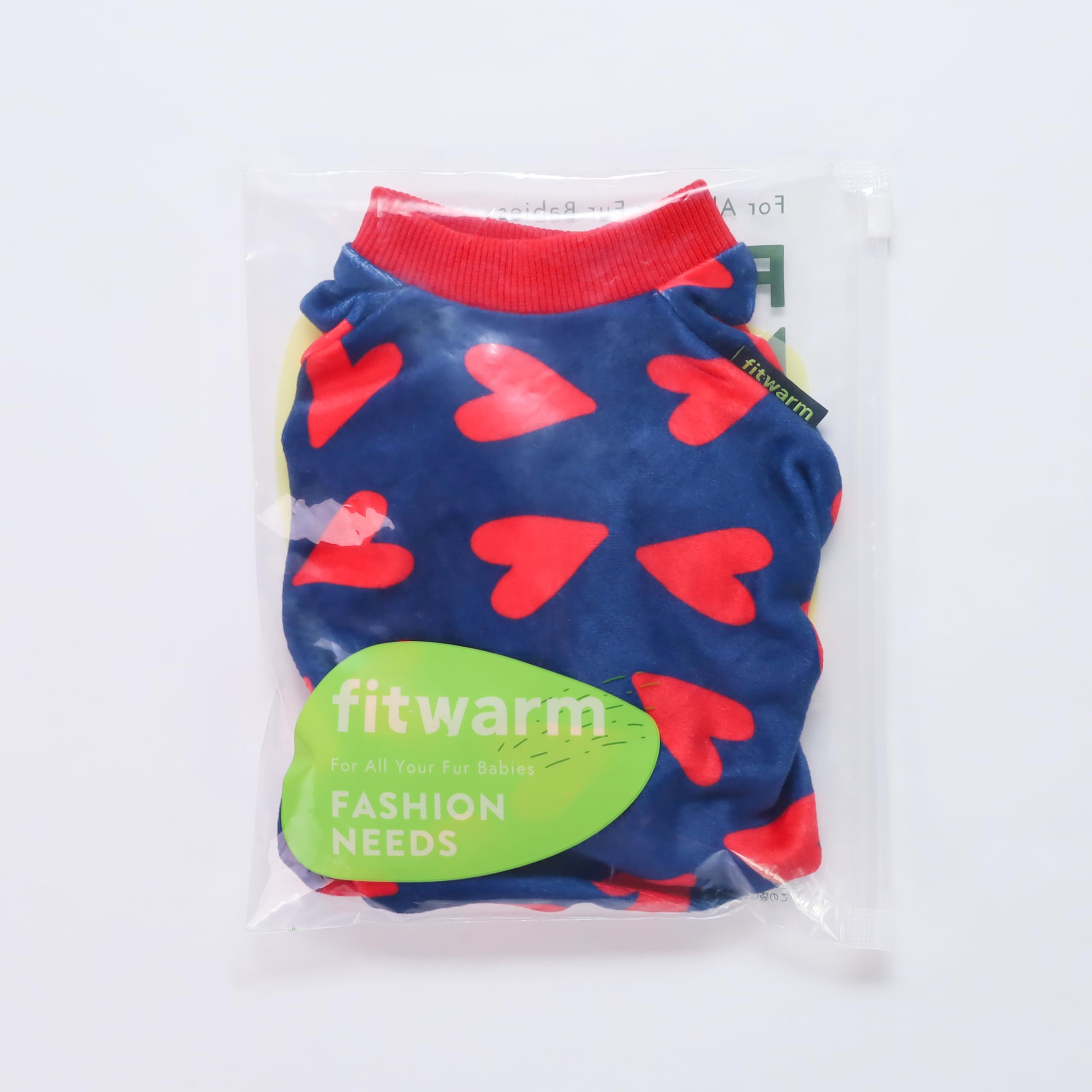 Fitwarm pijama para gato con corazones azules, suave y cómodo.