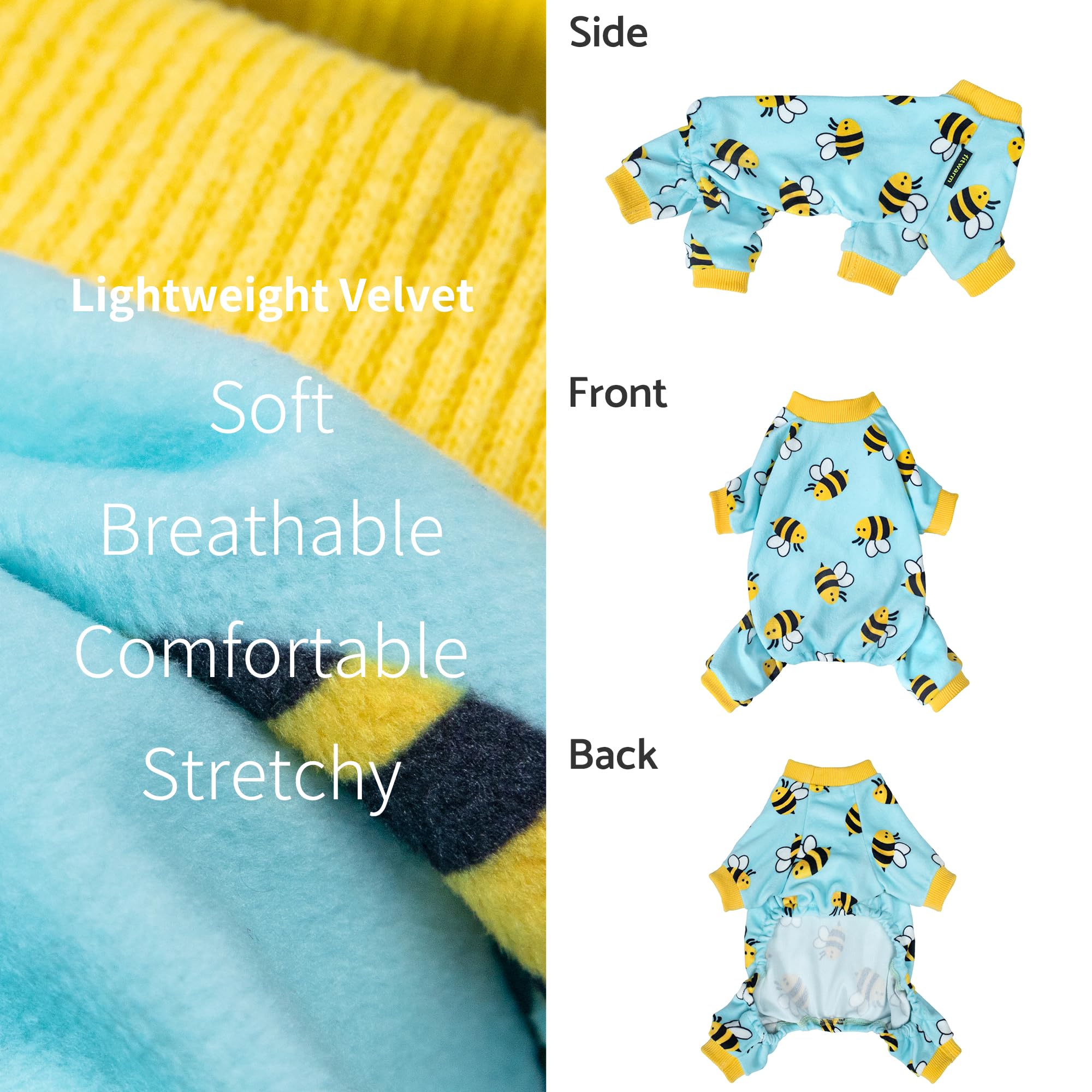 Pijama Fitwarm para perro apertura práctica, fácil de poner y quitar.