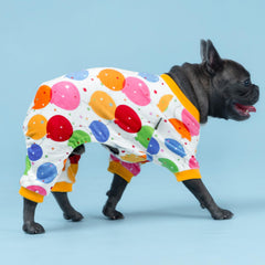 Fitwarm pijama para perro con confeti, ideal para sesiones de fotos festivas.