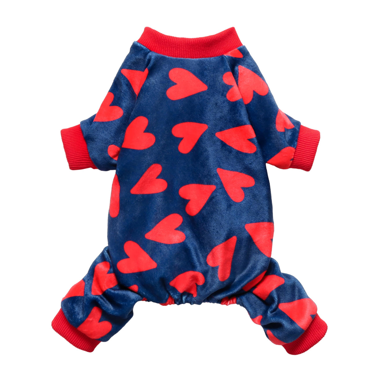 Fitwarm pijama para perro azul con corazones, confort ligero en casa.
