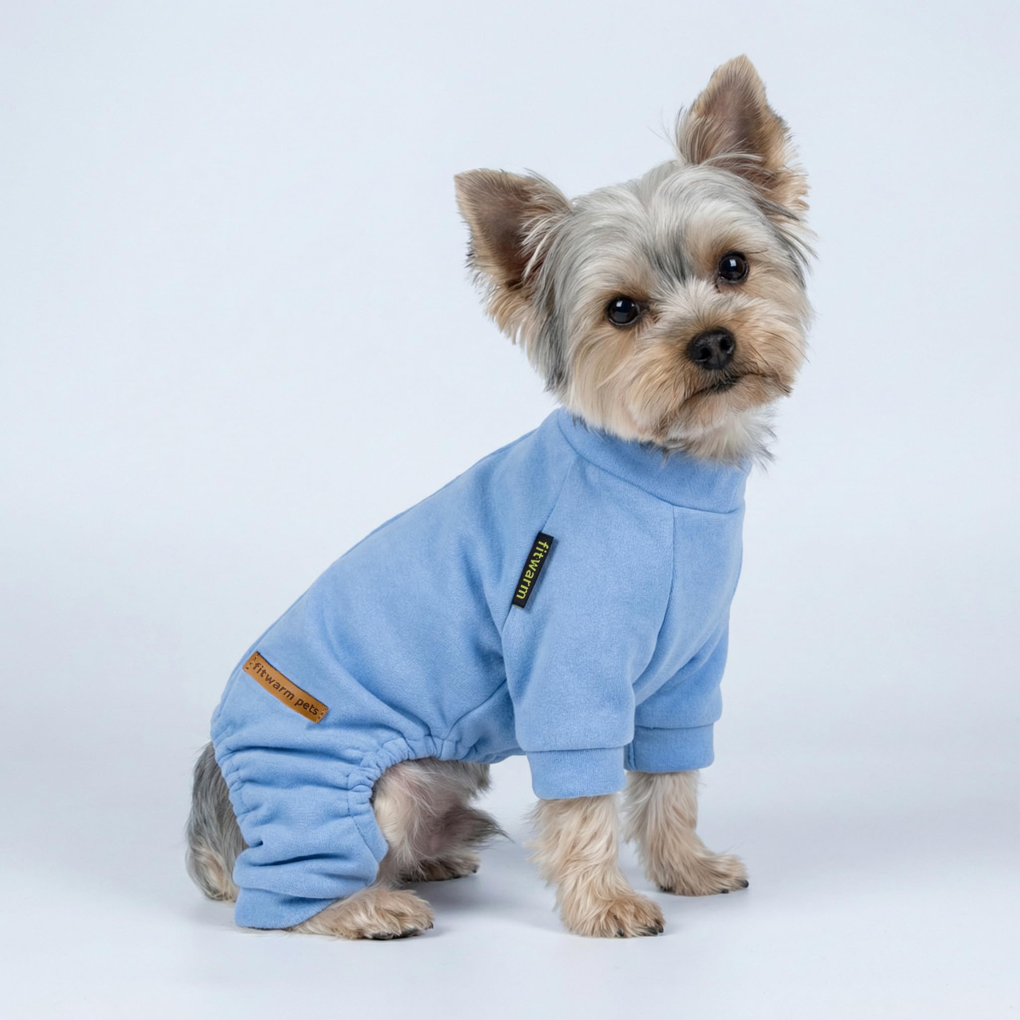 Fitwarm pijama para perro de felpa, cuello redondo, comodidad suave para dormir