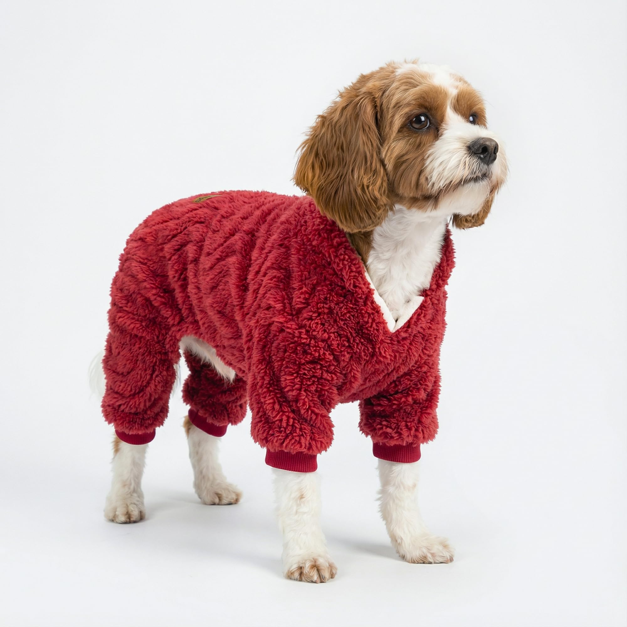Fitwarm pijama de cuerpo completo rojo ofrece calor y comodidad para paseos.