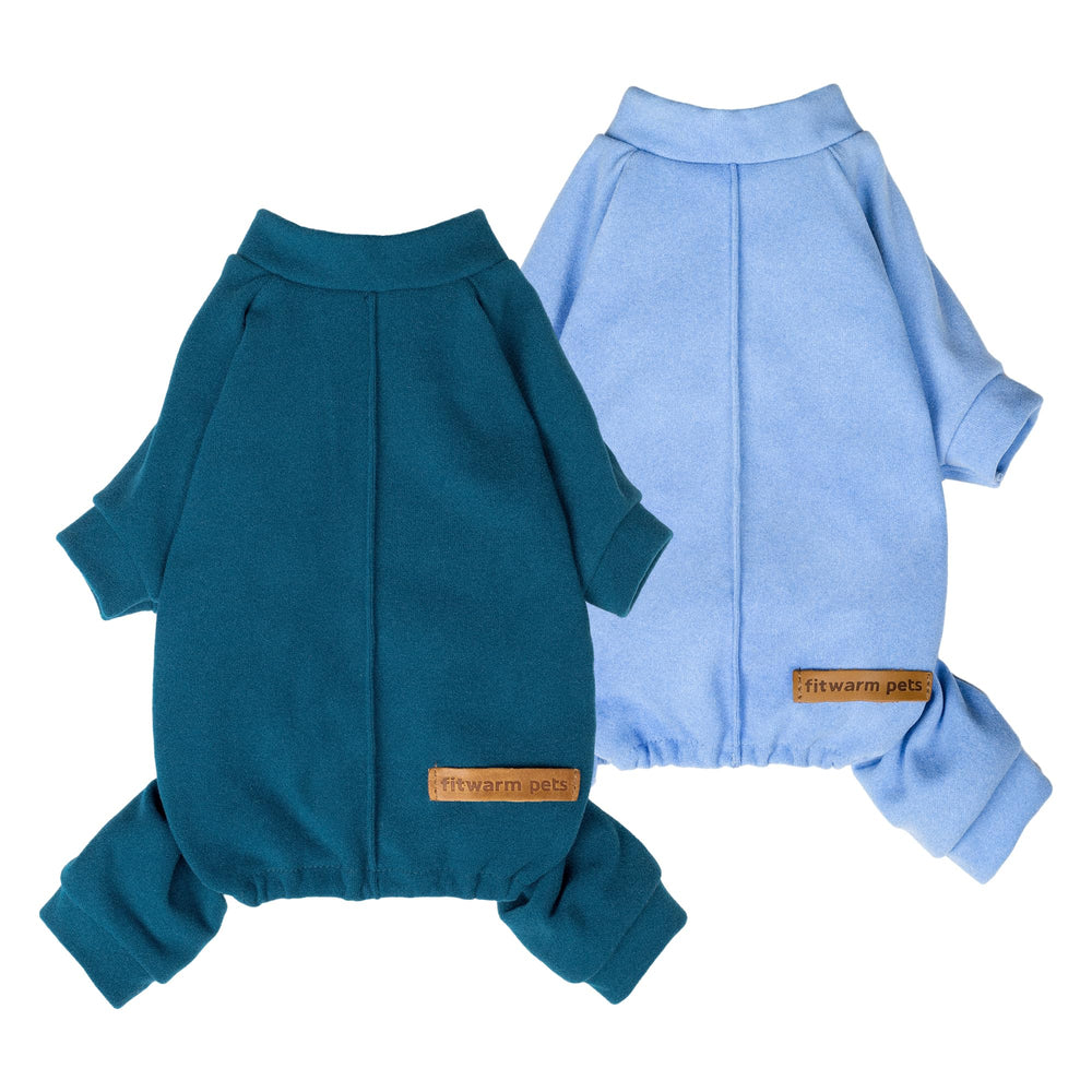 Fitwarm pijama para perro de felpa, doble pack, frente, ajuste cómodo para climas fríos
