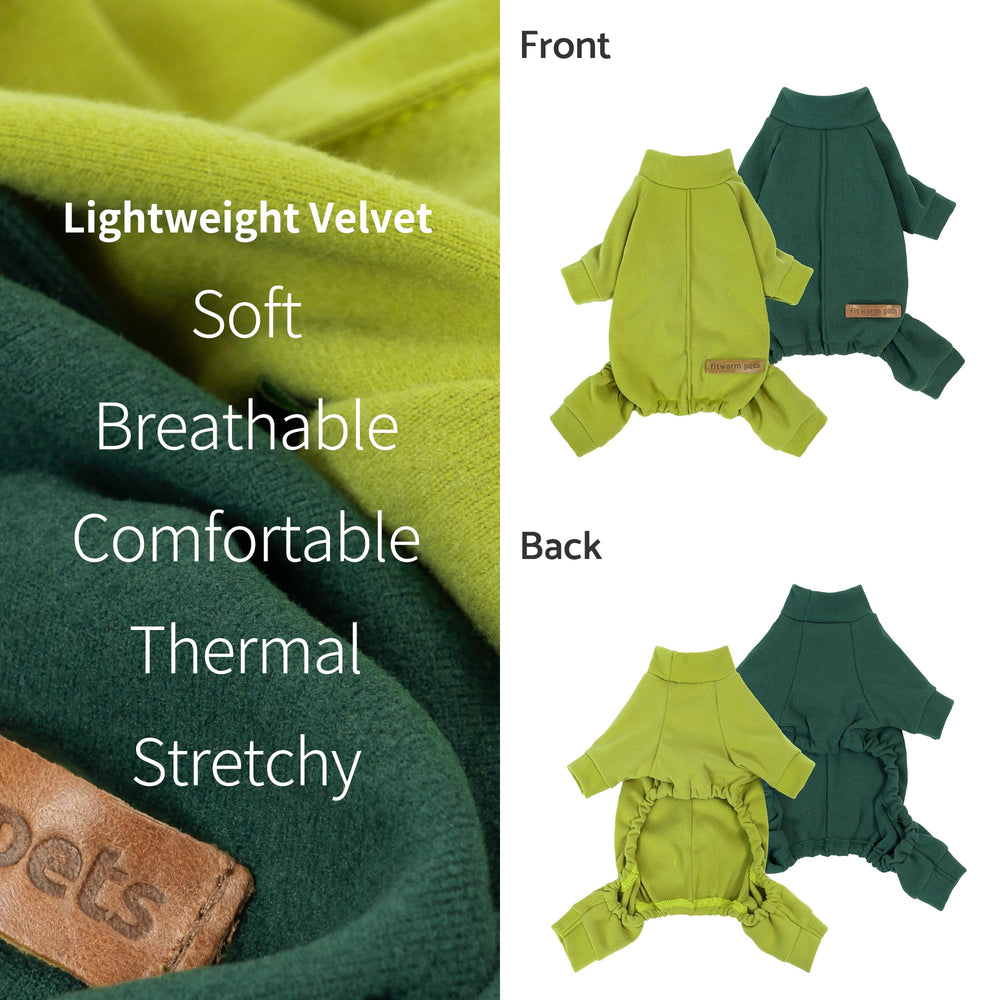 Fitwarm pijama para perro con pies, color amarillo-verde,