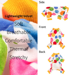 Fitwarm pijama para perro con globos azules, perfecto para eventos y días festivos.