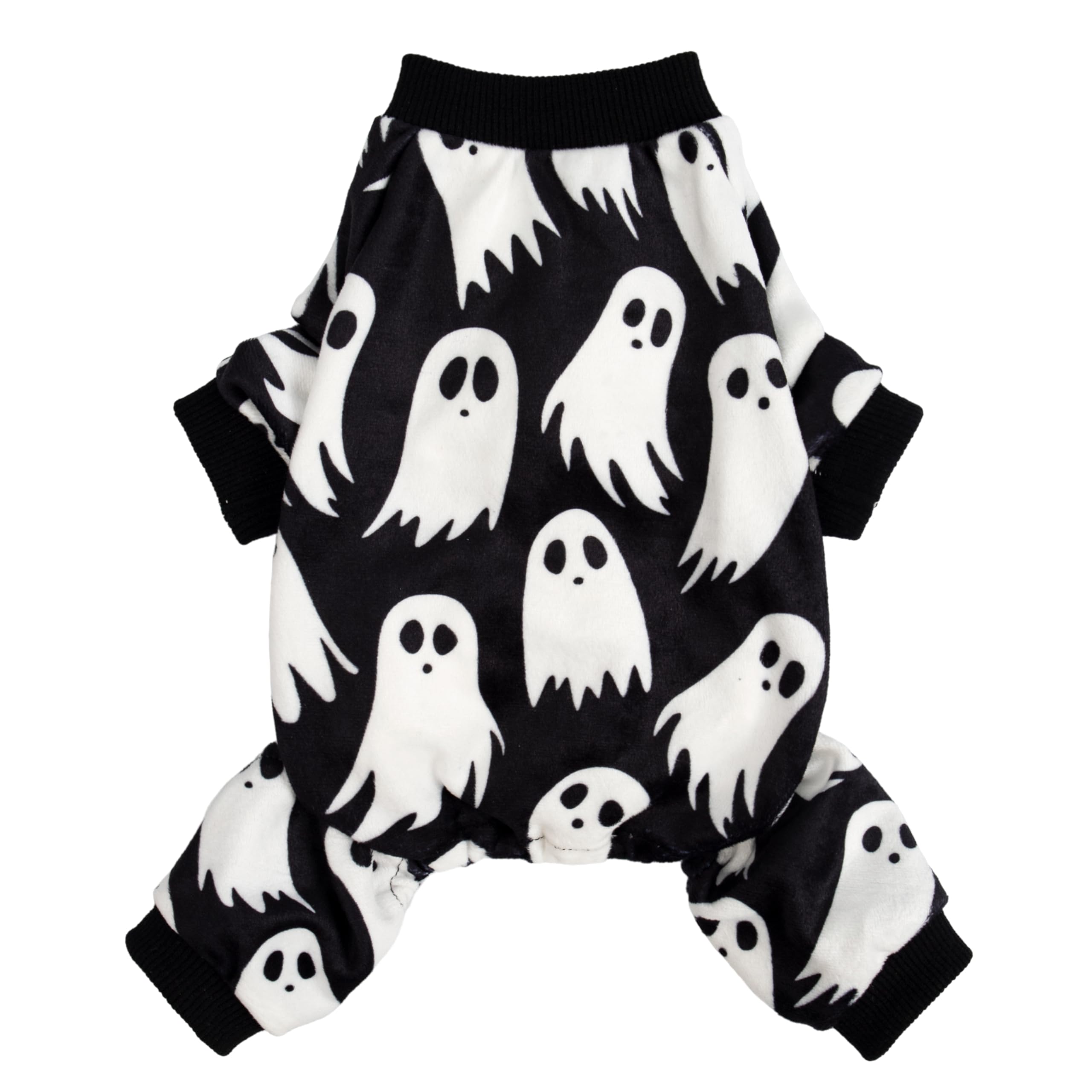 Pijama para perro Fitwarm con fantasma frontal, ideal para fiestas de disfraces y calor suave.