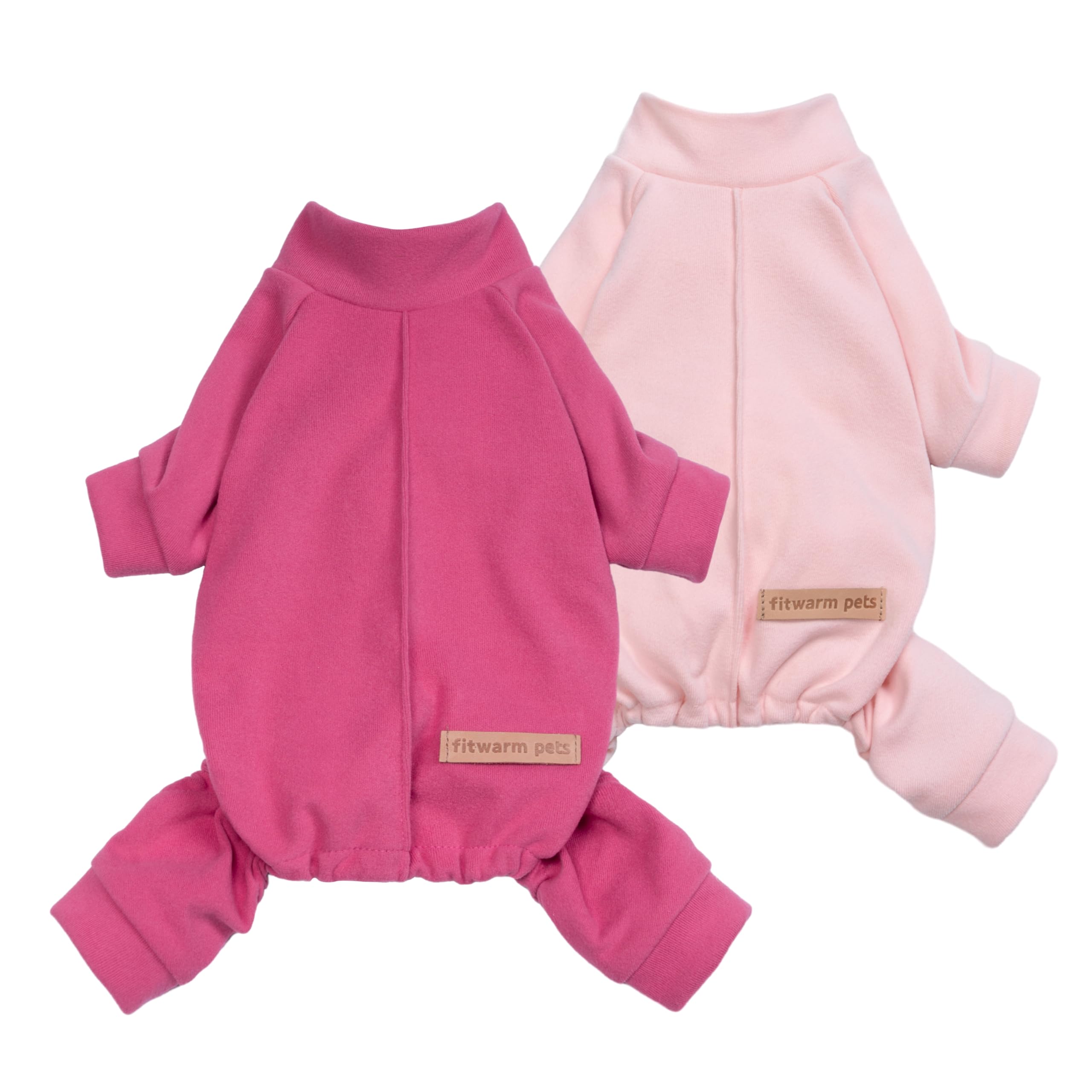 Fitwarm pijama para perros en rosa, tela ligera que mantiene abrigado sin incomodar.