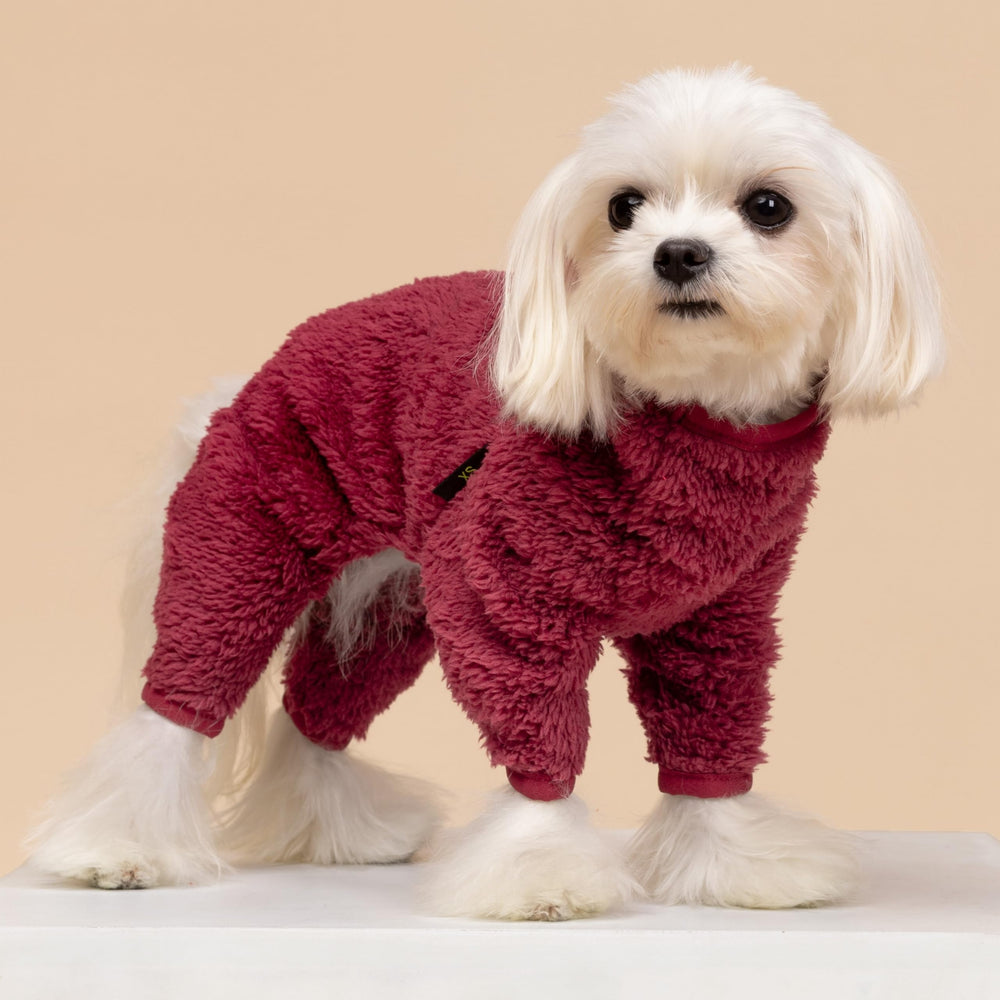 Fitwarm pijama navidad para perros, vista lateral, fácil de vestir para paseos fríos.