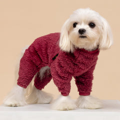 Fitwarm pijama navidad para perros, vista lateral, fácil de vestir para paseos fríos.