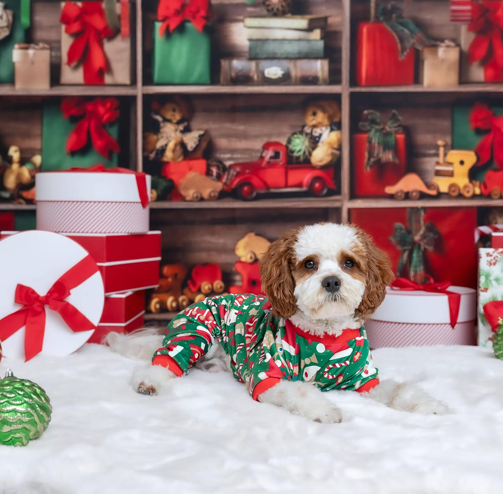 Fitwarm pijama para perro navidad verde, cómodo para dormir cálidamente.