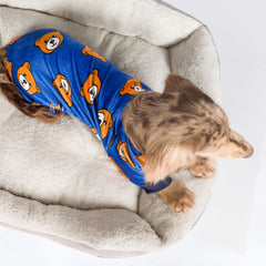 Fitwarm pijama perro oso azul, lado visible, ideal para paseos cómodos