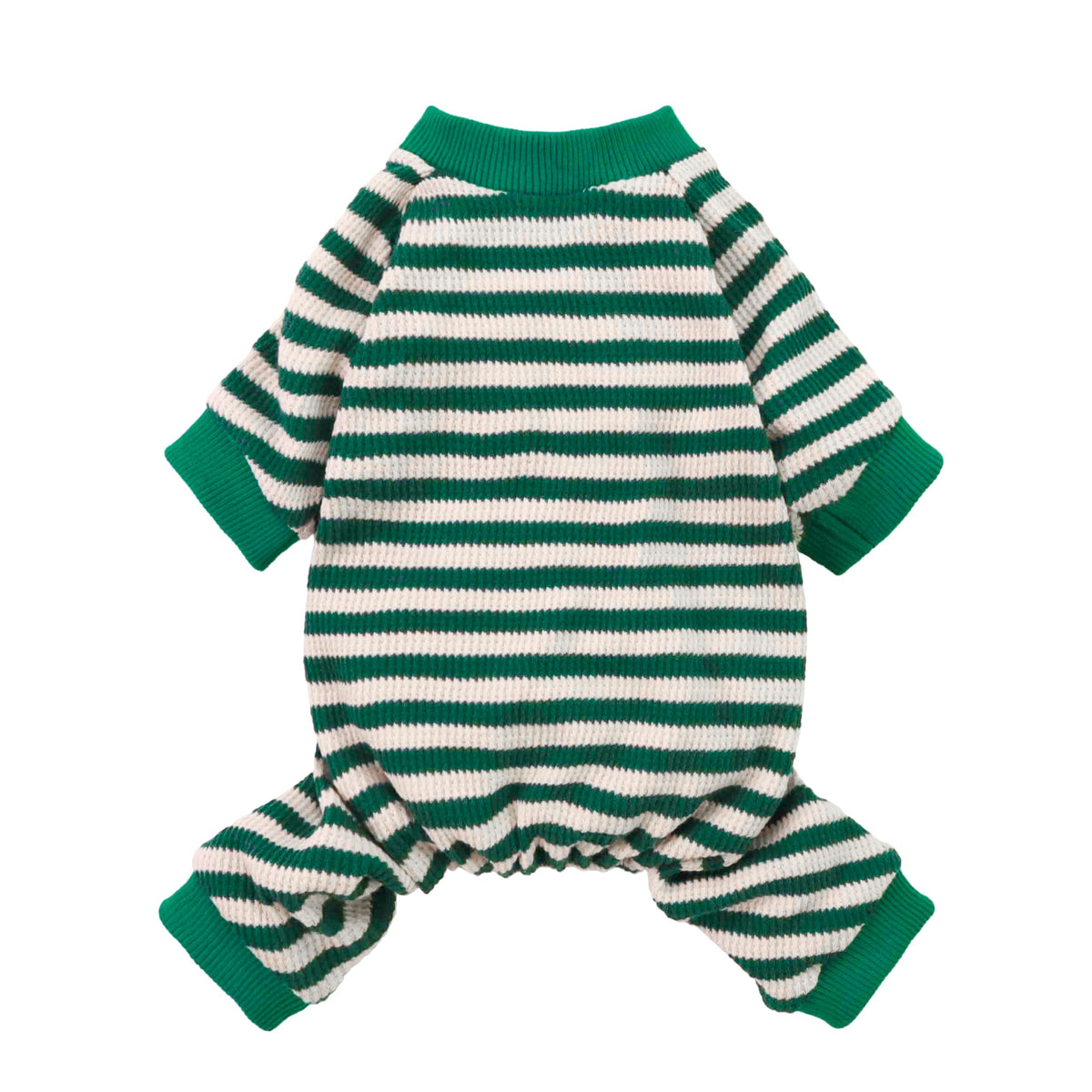 Fitwarm pijama para perro pequeño con rayas verde y blanco, cómodo para días fríos