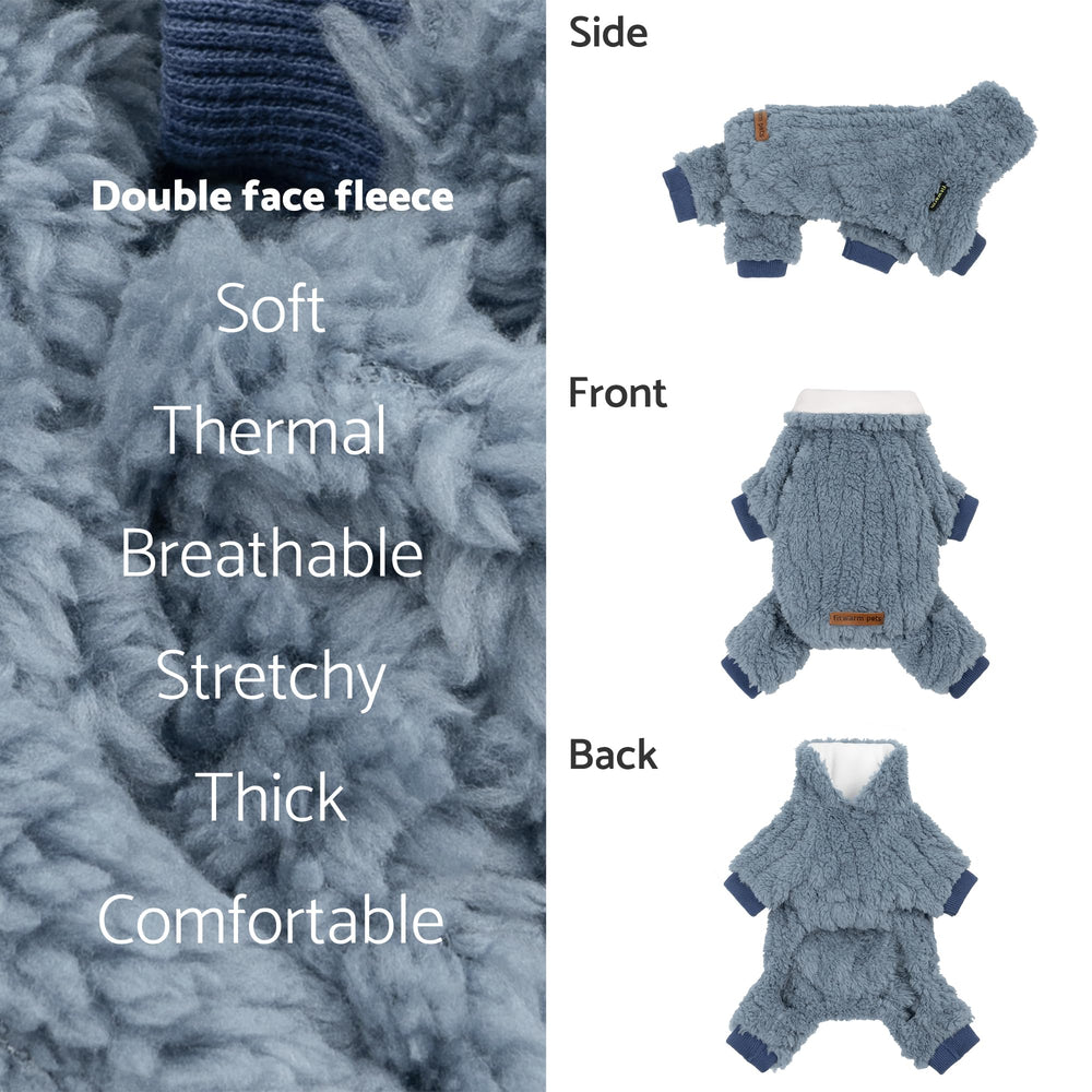 Fitwarm pijama para perro con ribetes en puños, ajuste cómodo y seguro.