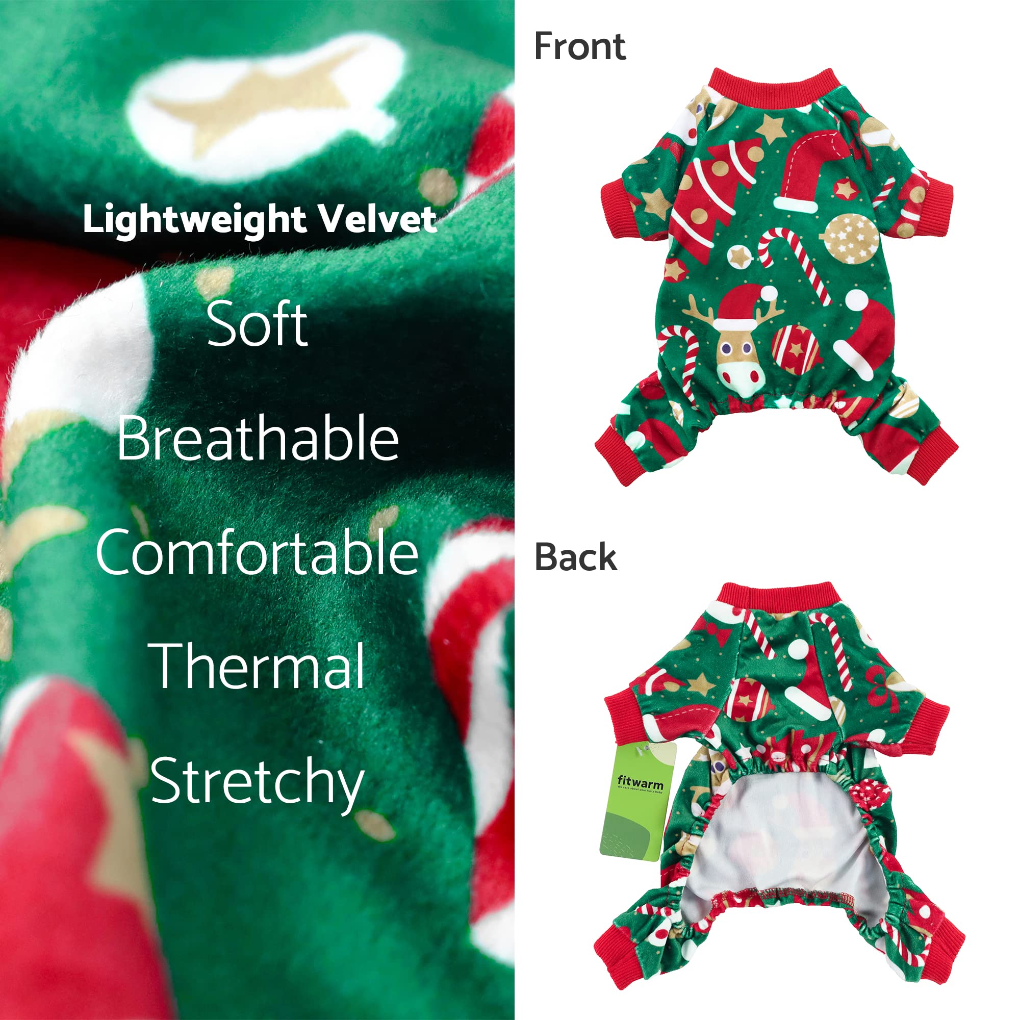 Fitwarm pijamas perro rojo, diseño cómodo para paseos en casa.