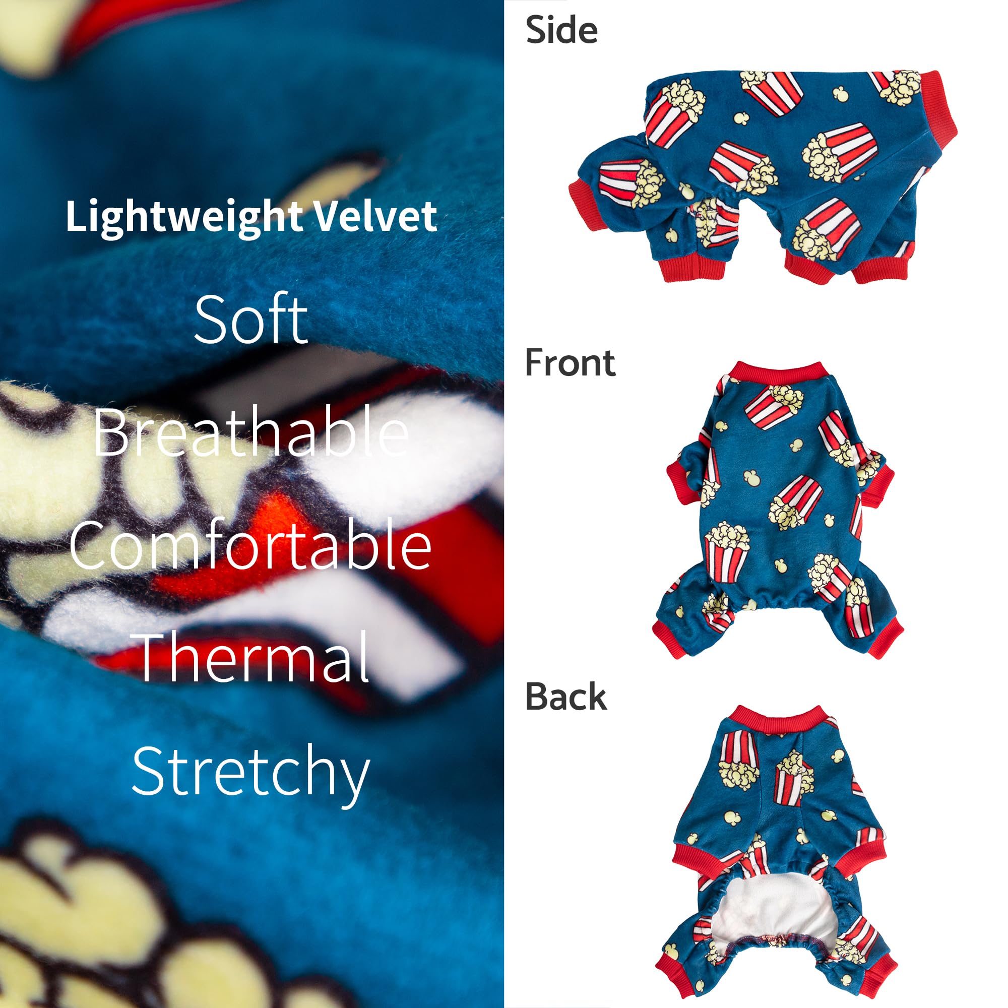 Fitwarm Popcorn Dog Pijamas puños: puños de algodón para ajuste suave.