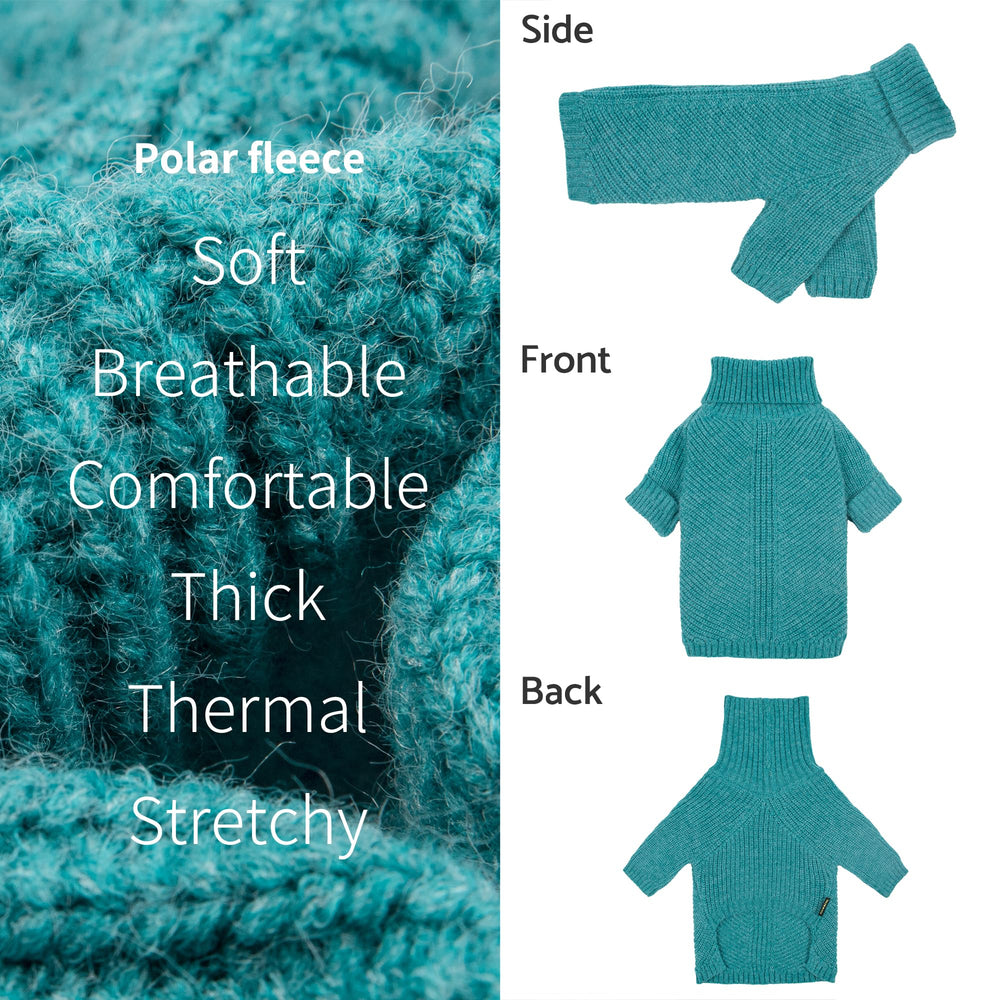 Fitwarm sudadera para perro teal, abrigo invernal cálido para razas pequeñas