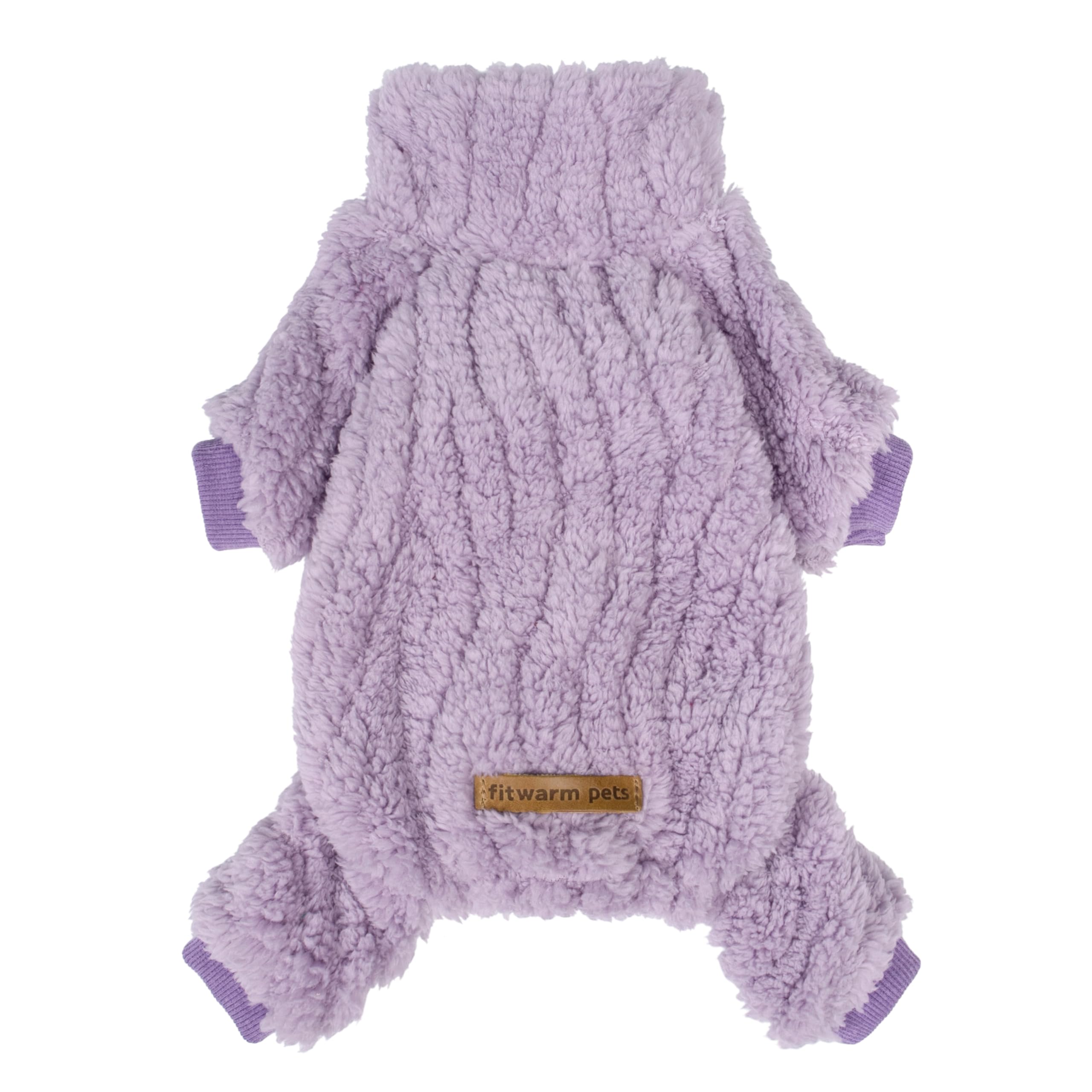 Sudadera Fitwarm lavanda con cuello tortuga para perros pequeños ofrece calor cómodo.